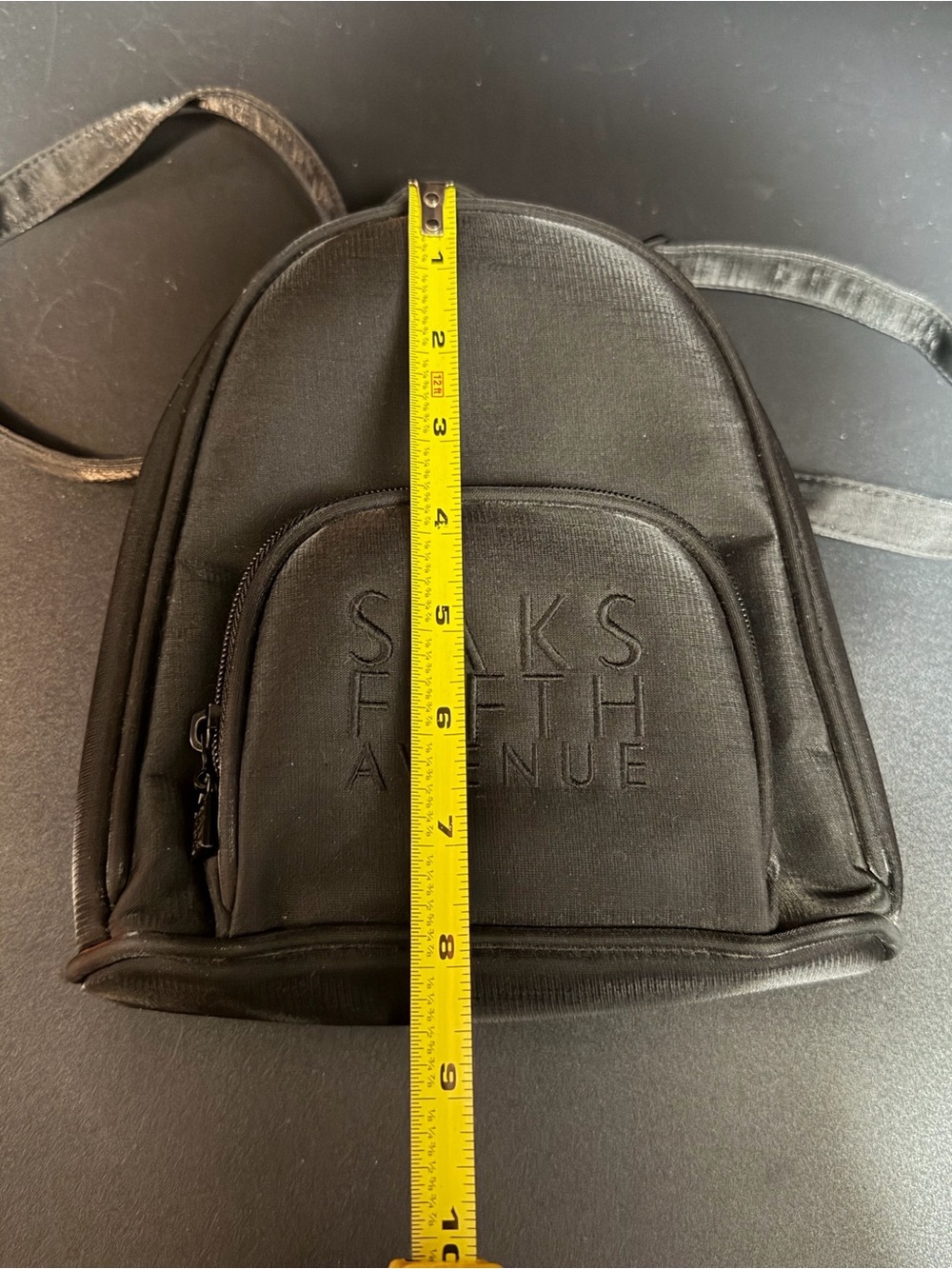 Saks Fifth Avenue Black Unisex Mini Backpack - Picture 9 of 11